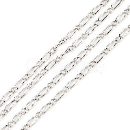 Anti-Tarnish Rhodium Plated 925 Sterling Silver Figaro Chains STER-F052-15P-1