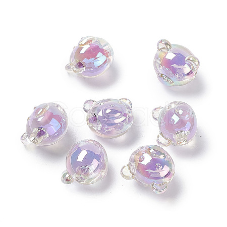 UV Plating Rainbow Iridescent Acrylic Beads X1-OACR-H015-11F-1