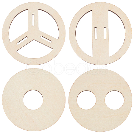 2 Sets Plywood Candle Wick Holders WOOD-BC0001-24B-1