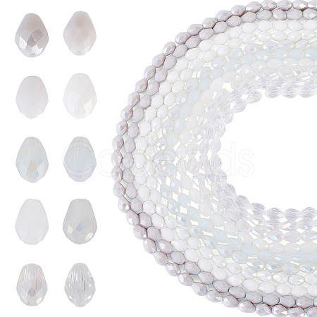 10Strands 10 Colors Transparent Glass Beads Strands EGLA-TA0013-24D-1