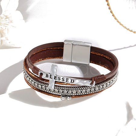 Imitation Leather Mutli-strand Bracelets PW-WG3E9EB-05-1