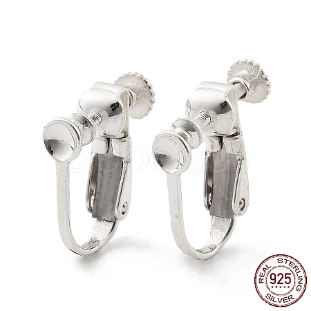 925 Sterling Silver Clip-on Earring Findings STER-M117-02S-1