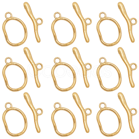 10Pcs Ion Plating(IP) 304 Stainless Steel Toggle Clasps STAS-SC0020-79-1