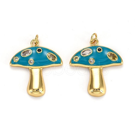 Autumn Theme Real 18K Gold Plated Brass Micro Pave Cubic Zirconia Pendants ZIRC-L100-019A-G-1