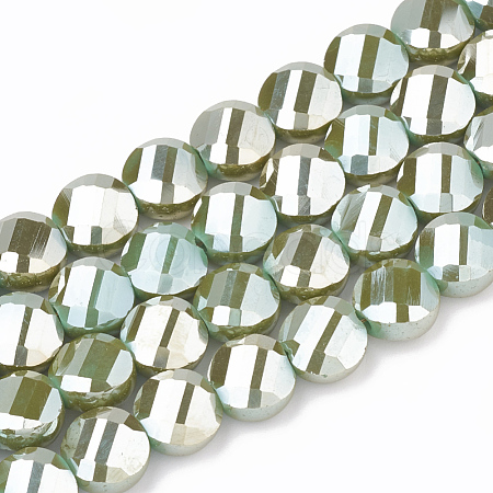 Electroplate Opaque Solid Color Glass Beads Strands EGLA-T008-09C-1