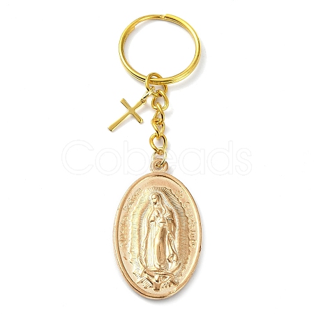 Oval with Virgin Mary Alloy Keychain KEYC-JKC00722-1