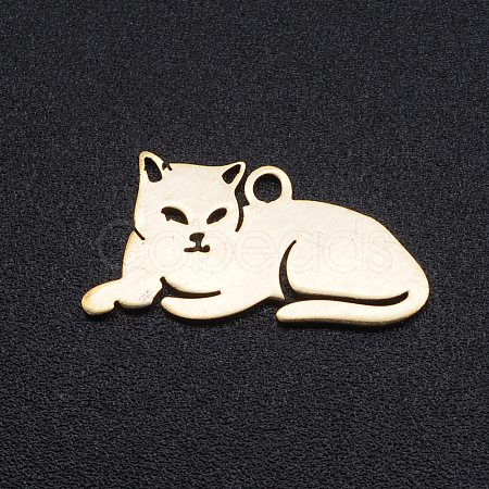 304 Stainless Steel Kitten Pendants LS-A-STAS-N090-JN857-2-1