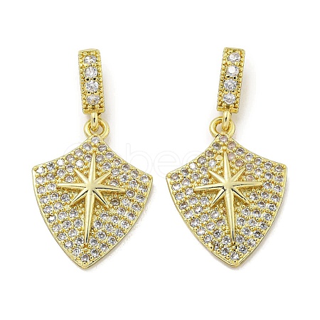 Rack Plating Brass Micro Pave Cubic Zirconia Pendants KK-E114-04G-02-1