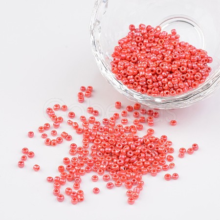 DIY Craft Beads 12/0 Opaque Colors Lustered Round Glass Seed Beads X-SEED-A012-2mm-125-1