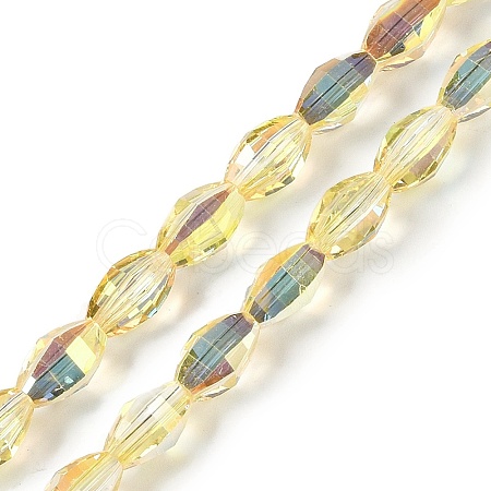 Electroplate Glass Beads Strands GLAA-Q101-03A-HP01-1