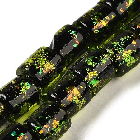 Handmade Dichroic Foil Glass Beads Strands DICH-U001-09D-1