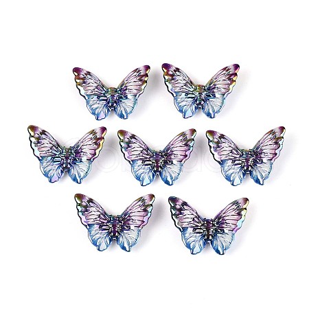 UV Plating Printed Opaque Acrylic Beads LS-PACR-N017-06B-1