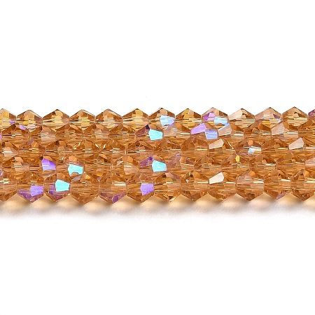 Transparent Electroplate Glass Beads Strands GLAA-F029-3mm-D18-1