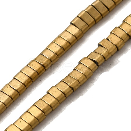 2-Hole Electroplated Synthetic Non-magnetic Hematite Beads Strands G-L613-A01-01A-1