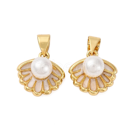 Brass Enamel Charms KK-D390-10G-1