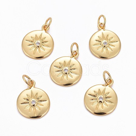 Brass Charms LS-X-ZIRC-L070-63G-1