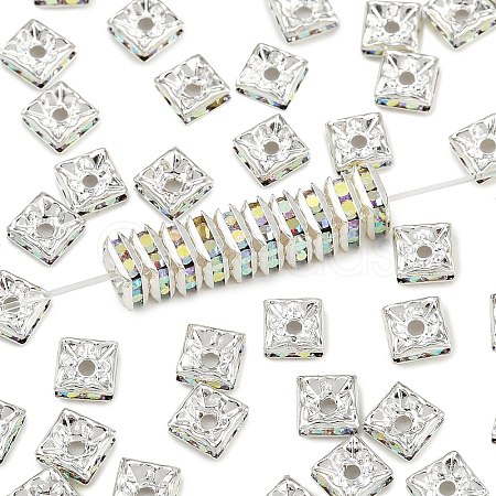 Brass Rhinestone Spacer Beads RSB071NF-02S-1