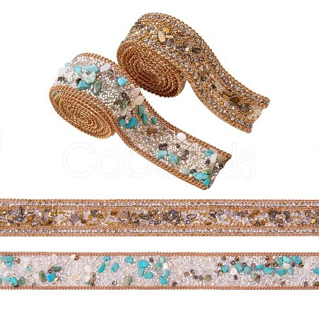 2 Strands 2 Styles Hotfix Resin Rhinestone Tape DIY-SZ0002-04-1