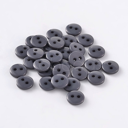 2-Hole Flat Round Resin Sewing Buttons for Costume Design BUTT-E119-14L-01-1