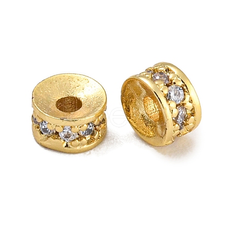 Rack Plating Brass Micro Pave Cubic Zirconia Beads KK-U030-29G-01-1