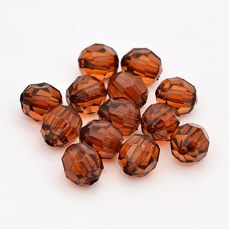 Faceted Transparent Acrylic Round Beads DB8MMC07-1