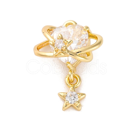 Brass Micro Pave Cubic Zirconia Pendants X-KK-U042-12G-1