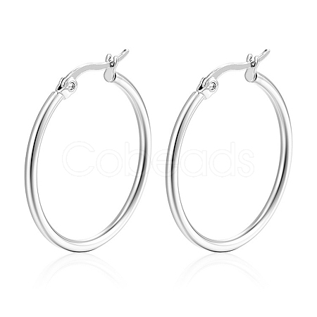 Non-Tarnish 304 Stainless Steel Hoop Earrings PW-WG89744-13-1