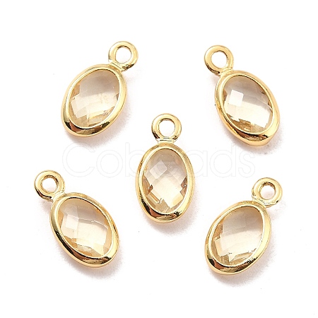 Eco-Friendly Brass with Glass Pendants KK-K268-01I-1