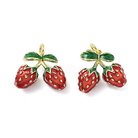 Brass Enamel Pendants KK-R229-07G-06-1
