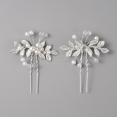 Wedding Bridal Alloy Rhinestone Hair Forks MRMJ-WH0012-28-1