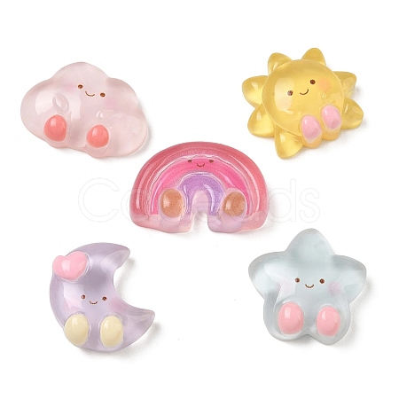 Sky Theme Transparent Resin Cabochons RE-CBA332C-02-1