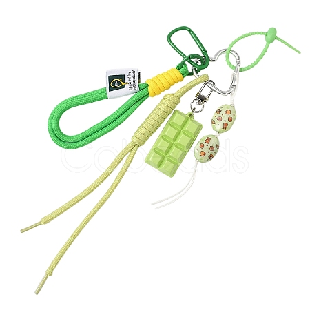 Bread Acrylic & Braided Polyester Rope Pendant Decorations HJEW-YWC0001-04D-1-1