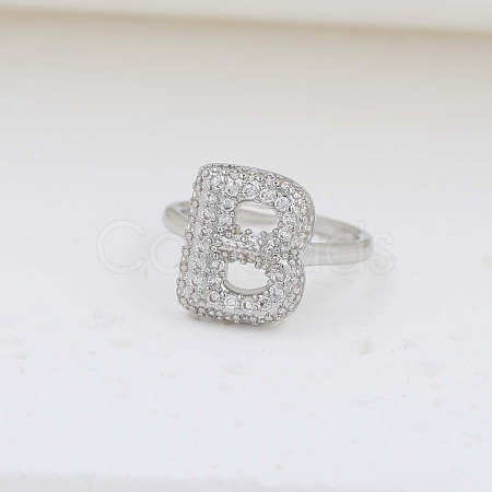 Brass Micro Pave Clear Cubic Zirconia Cuff Rings FS-WG17FF6-02-1
