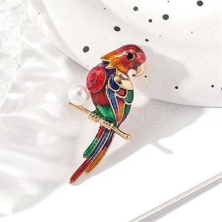 Parrot Alloy Enamel Brooches PW-WGB7706-02-1