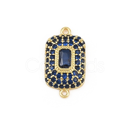 Brass Micro Pave Cubic Zirconia Connector Charms CU-CBAAB9C-01G-04-1