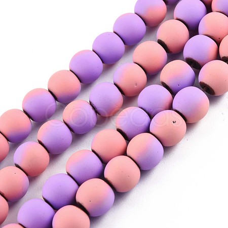 Spray Painted Non-magnetic Synthetic Hematite Beads Strands G-N337-01A-1