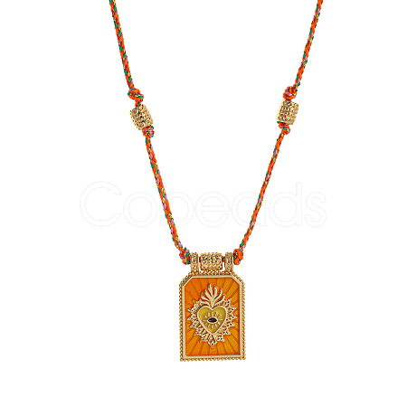 Brass and Enamel Pendant Necklaces FS-WG2CA9F-12-1