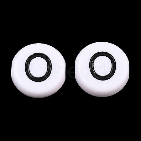 Opaque White Acrylic European Beads AC-CBA3BDD-01O-1