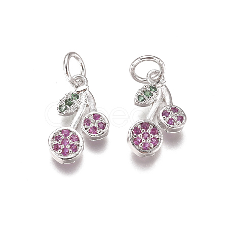 Brass Micro Pave Cubic Zirconia Charms ZIRC-I038-13P-1