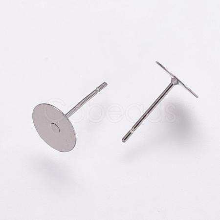 Non-Tarnish 304 Stainless Steel Stud Earring Settings STAS-K146-009-8mm-1