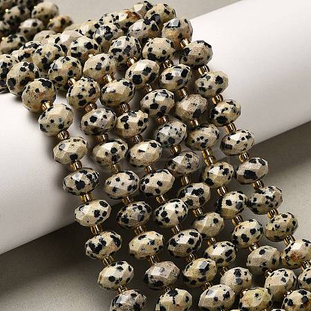 Natural Dalmatian Jasper Beads Strands G-P573-A63-10x6mm-1