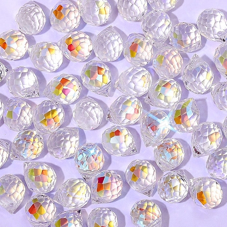 50Pcs Teardrop Transparent Glass Charms PW-WGCC72C-14-1