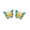 Alloy Enamel Pendants, Cadmium Free & Lead Free, Butterfly, Light Sea Green, 13.5x18x2mm, Hole: 2mm