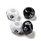 Printed Acrylic Beads, Rondelle, Black & White, Paw Print, 13.5x8.5mm, Hole: 5.5~5.6mm