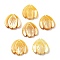 Natural Yellow Shell Carved Pendants, Leaf Charms, 17x17x2~2.5mm, Hole: 0.8~0.9mm