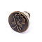 Alloy Scalable & Removable Button Pins for Jeans, with Pattern, Round, Cadmium Free & Lead Free, Antique Bronze, 17x15~15.5mm