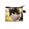 Polyester Wallets, Rectangle with Cat Pattern Makeup Bags, Black, 11x13.5cm