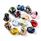 Handmade Porcelain Beads, Fancy Antique Glazed Porcelain, Nuggets, Mixed Color, 20~21x16~17x14~15mm, Hole: 2.5~3.5mm