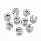 Alloy Initial Slide Charms with Grade A Rhinestones, for Personalized Name Necklaces Making, Lead Free & Nickel Free, Platinum, Letter.C, 12~13x8~13x4~5mm, Hole: 8x2mm