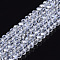 Electroplate Glass Beads Strands, Pearl Luster Plated, Faceted, Rondelle, Clear, 2.3~2.7x2mm, Hole: 0.4mm, about 150~155pcs/strand, 32~33cm